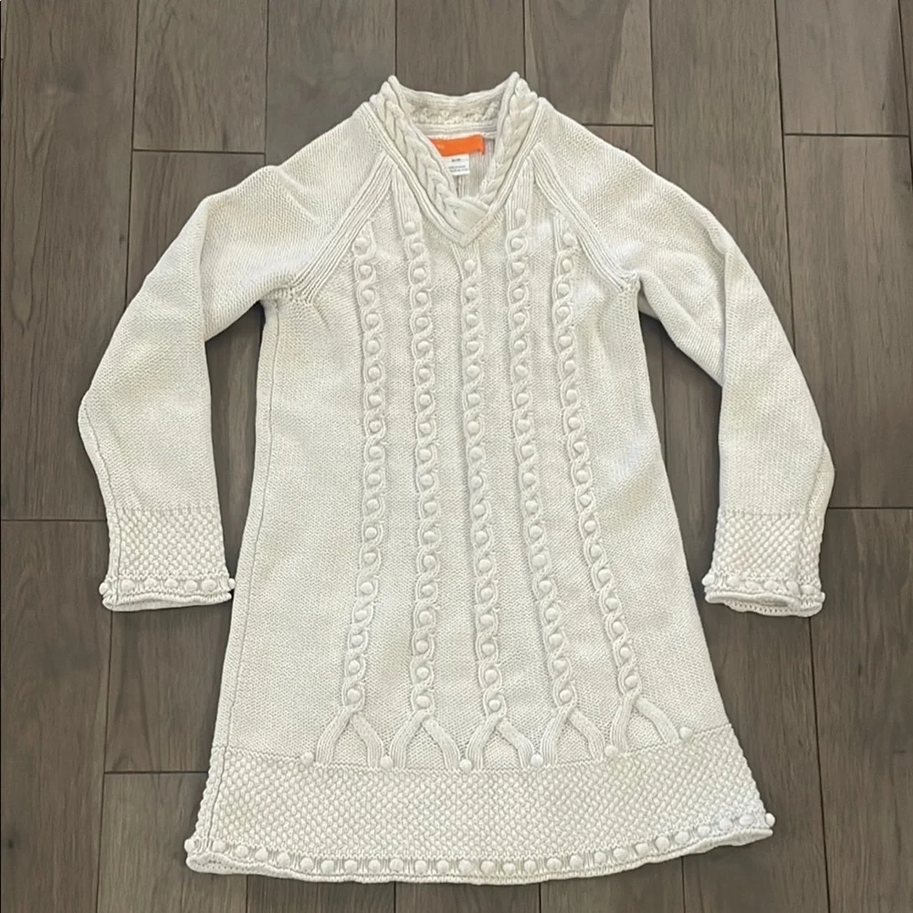 Cynthia Steffe Ivory Cable Knit Sweater Dress Size M Girls